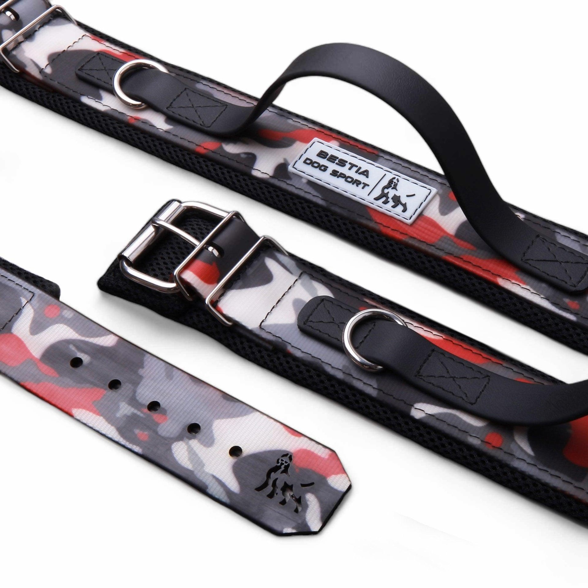 BESTIA HUNDESPORT-HALSBAND MIT GRIFF ROT CAMOUFLAGE – Ata's Pets