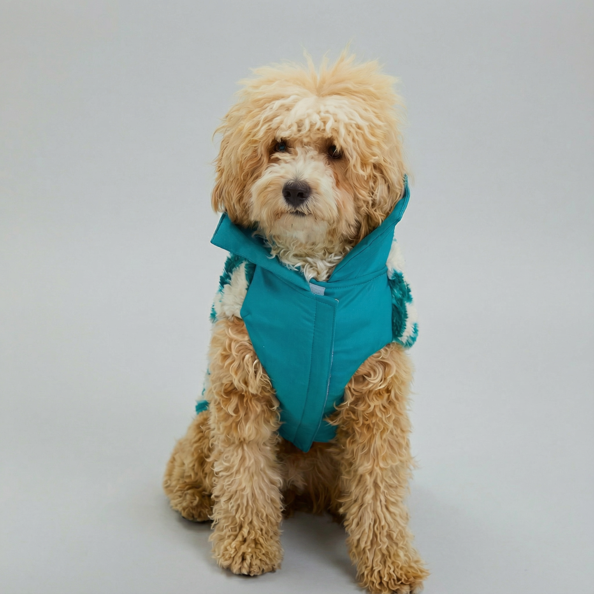 Turquoise Dream Fleece & Wool Dog Coat