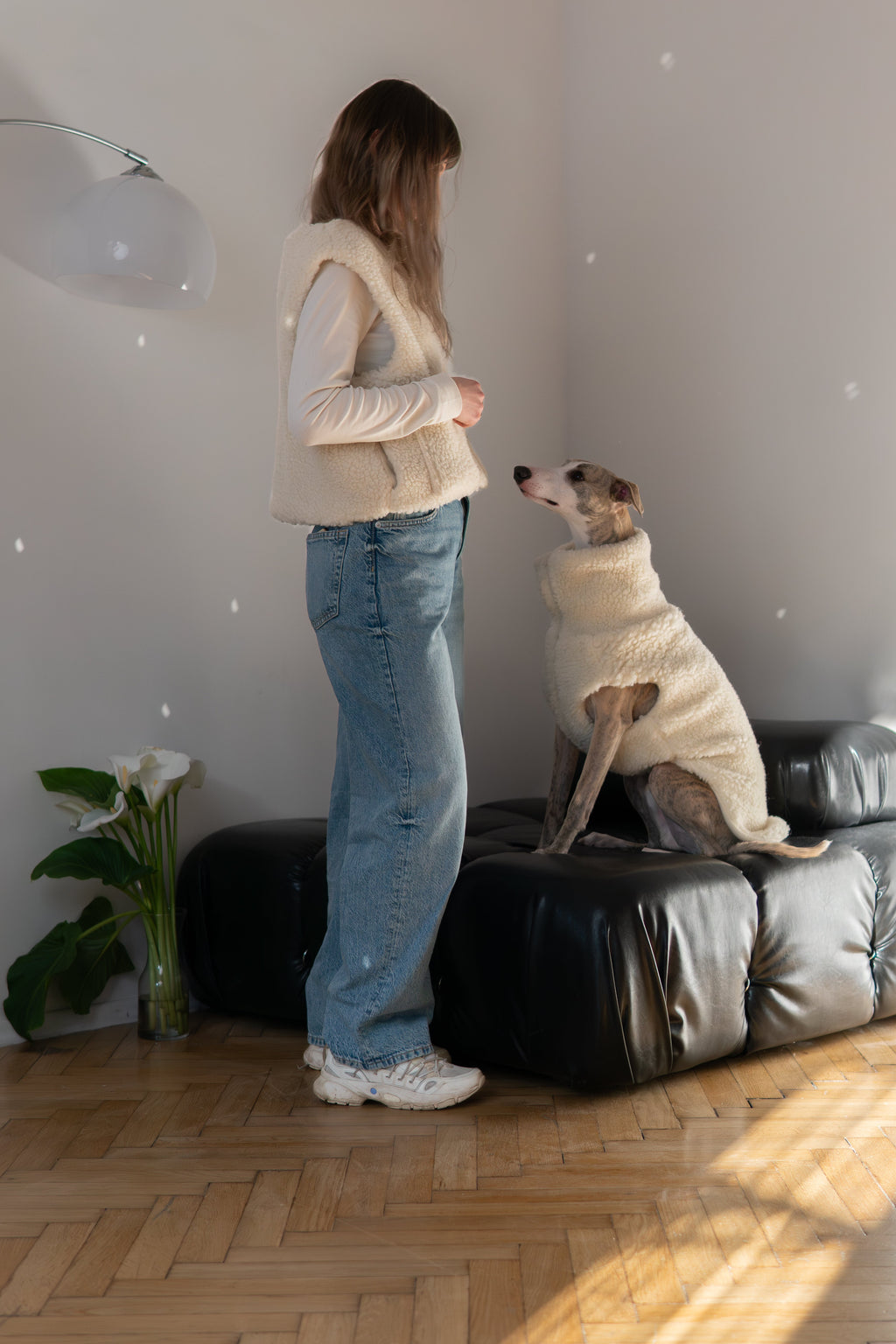 Woolen Dog Vest - Light Grey-4