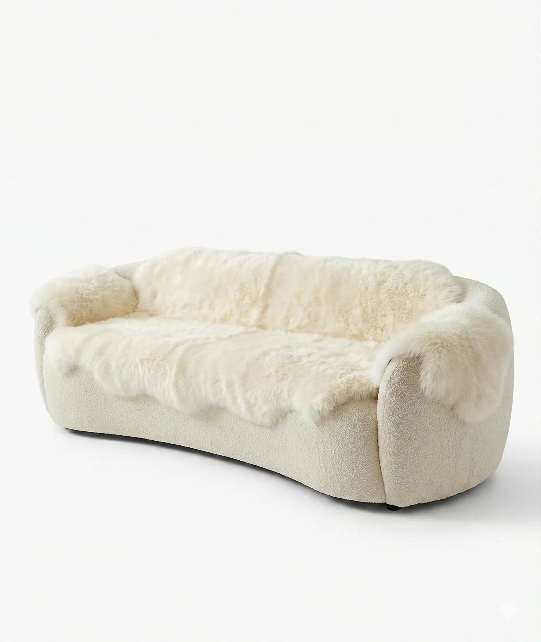 Sofa-Schonbezug aus echtem Lammfell – Plastikfreie Couch-Auflage