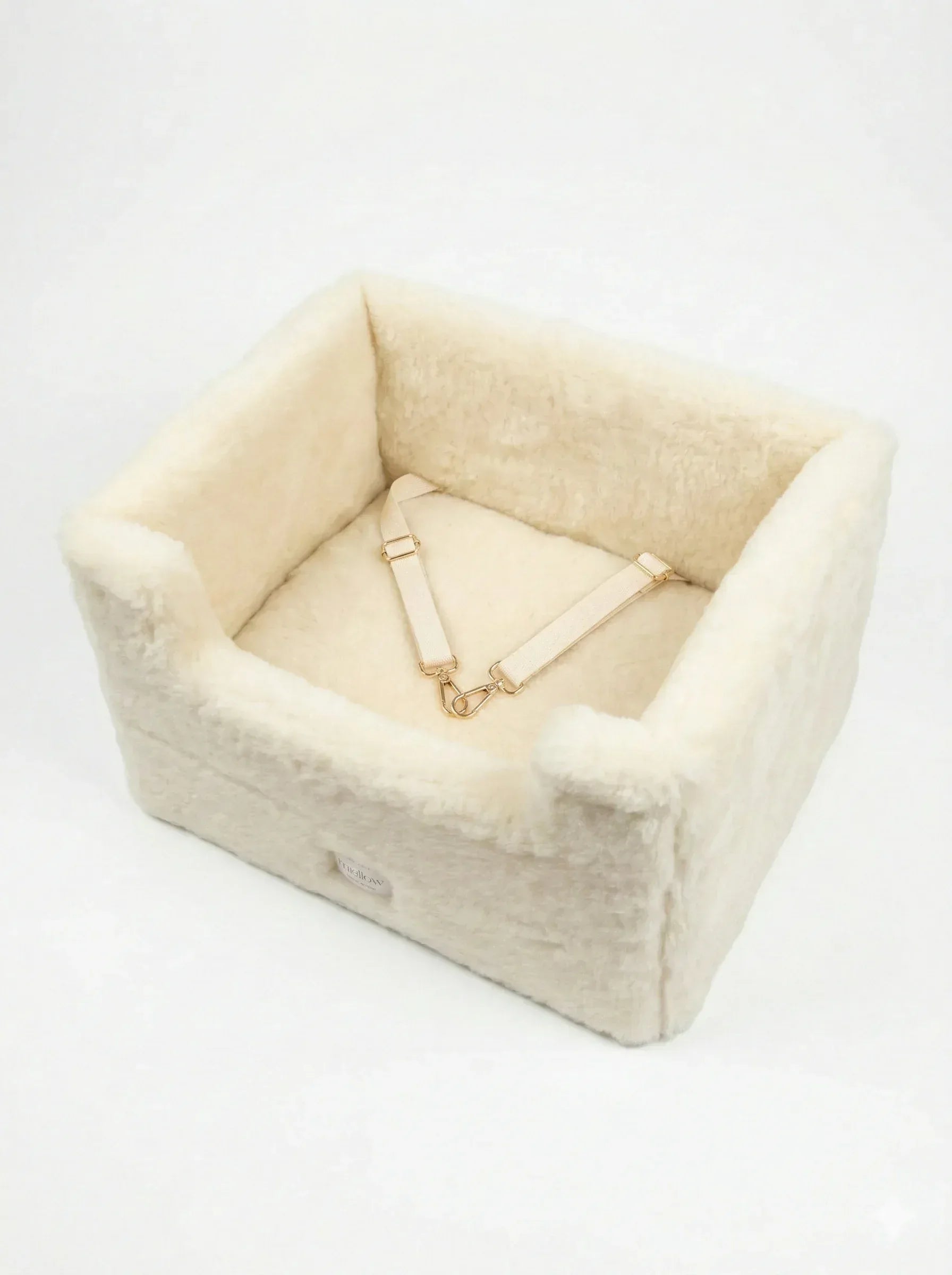 Natural Wool Dog Carrier - White-1