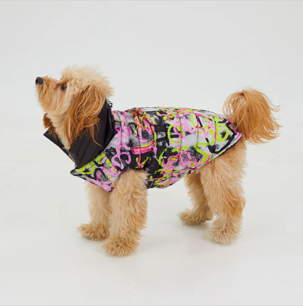 Graffiti Water-Resistant Puffer Jacket