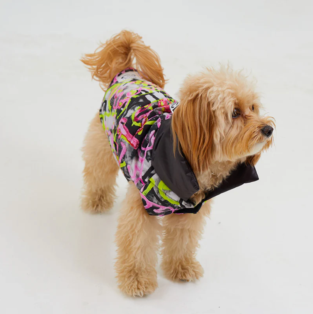 Graffiti Water-Resistant Puffer Jacket