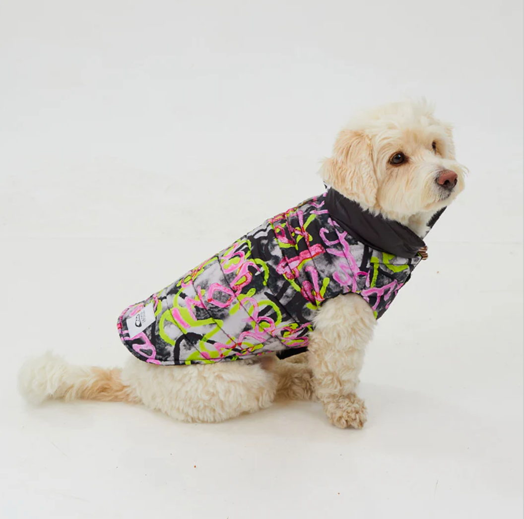 Graffiti Water-Resistant Puffer Jacket