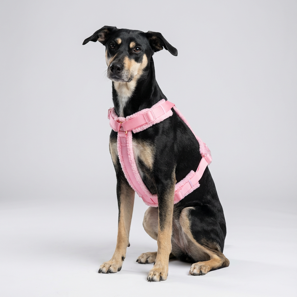 Teddy Harness & Leash Set – Soft Pink