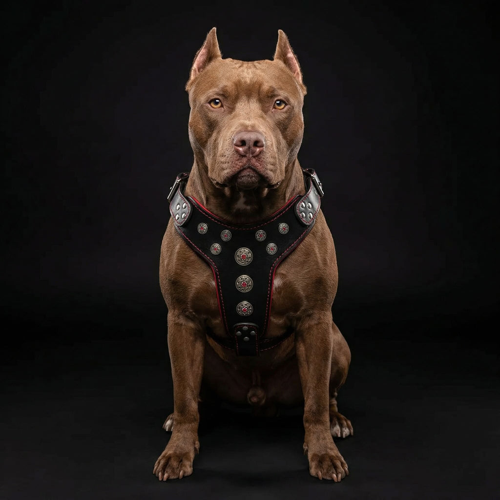 ''Bijou'' harness Black & Red for big dogs-3